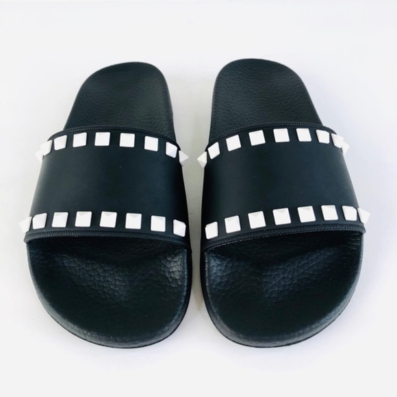 VALENTINO GARAVANI ROCKSTUD PVC SLIDE  STUD SANDAL - Picture 11 of 12